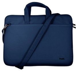 Trust Bologna Slim Eco - Maletín Portátil 14" Compartimento Acolchado, Bolsillo Frontal, Azul
